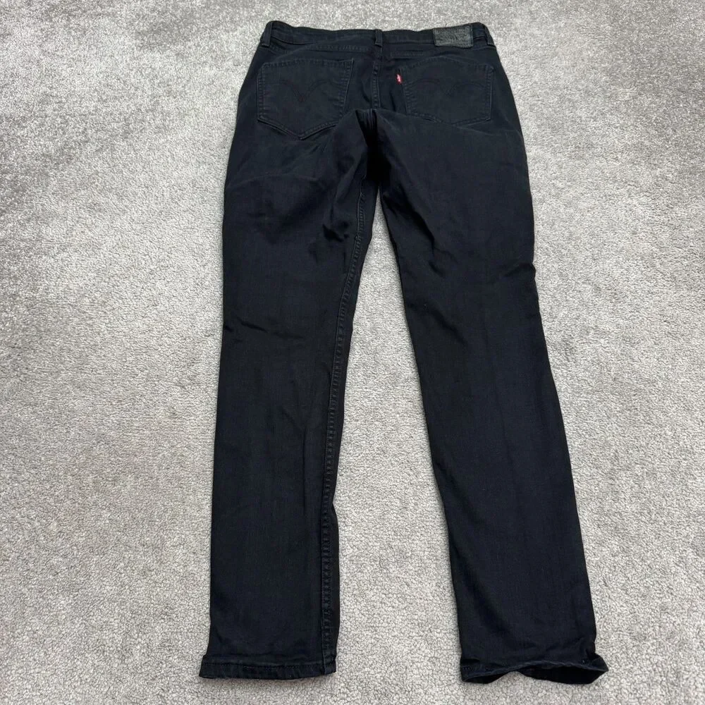 Levi's 512 Slim Fit Taper Flex Denim Jeans Womens 30x32 Black Cotton Stretch